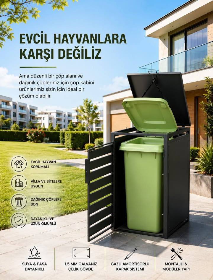Metal Çöp Kabini görsel 3